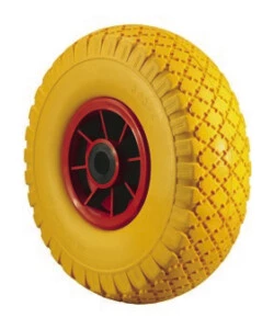 RUOTA PIENA PER CARRELLO GIALLA CON DIAMETRO 260 MM